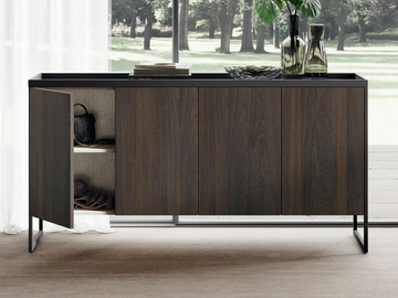 MISTY TRAY - Aluminium and wood sideboard with doors by Guzzini & Fontana - view 2